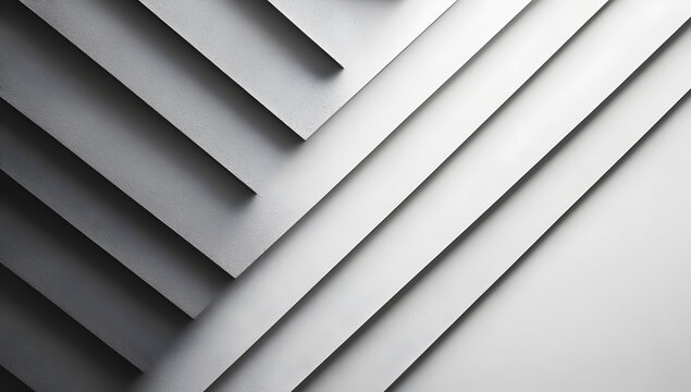 Abstract Gray Triangles Minimalist Geometric Background with Overlapping Shapes and Shadows, Modern and Clean Design