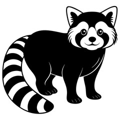 panda with a bushy tail silhouette vector illustration  