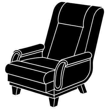 recommend clip art: Recliner chair silhouette vector illustration 
