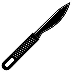 Scalpel featuring an inward blade edge silhouette vector illustration 