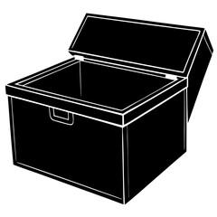 Storage box featuring a recessed lid edge silhouette vector illustration 