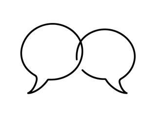 Fototapeta premium Speech bubbles continuous one line drawing. Dialogue, chat sign in simple linear style. Vector illustration.