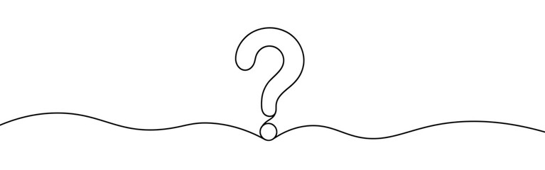 Fototapeta premium Question mark continuous one line drawing. Asking sign in simple linear style. Quest, quiz concept. Vector illustration.