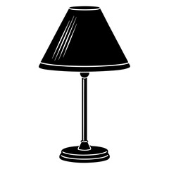 Table lamp silhouette vector illustration 