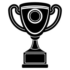 Trophy featuring an indented base design silhouette vector illustration 