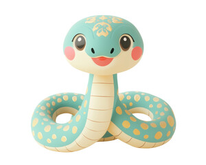 Fototapeta premium Cute cartoon snake with pastel colors