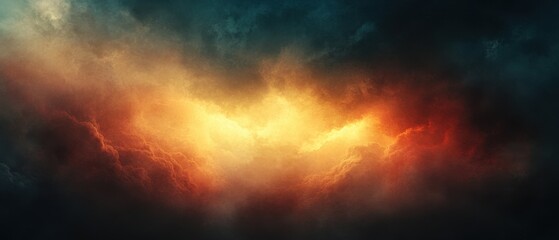 Dramatic Sky Background with Fiery Colors and Evocative Clouds
