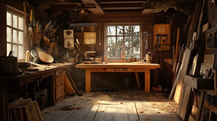 Rustic Carpenter's Workshop: A Haven of Craftsmanship