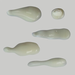 Realistic cream texture. The body sunscreen has a light beige color. Concept for beauty and body care. Vector illustration.