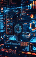 Obraz premium A digital survey system powered by technology, showing graphs, charts, and machine learning insights