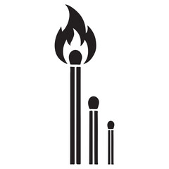 Ignite Your Imagination Silhouette of Three Burning Matches Illustration