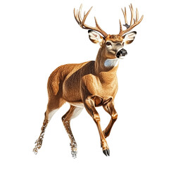 Fototapeta premium Deer, white isolate background