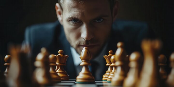 A businessman planning for growth and development with an emphasis on boosting positive metrics and company success. Generative Ai - Powered by Adobe