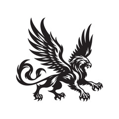 Obraz premium Majestic Lion and Eagle Logo – Powerful Animal Vector Illustration