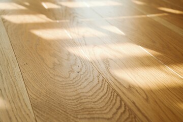 Sunlit wooden floor with natural texture