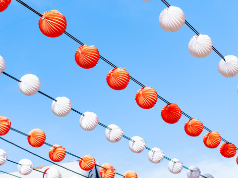 Paper lanterns, farolillos, at the April Fair in Seville.