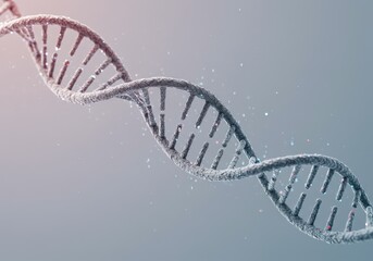 3D DNA structure with glowing blue background for genetic research and biotechnology concept	
