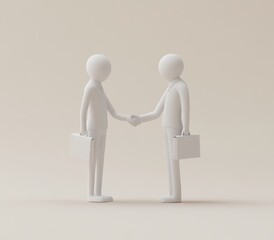 White figures shaking hands, deal, studio, agreement, background (6)