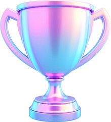 silver trophy cup isolated on transparent background