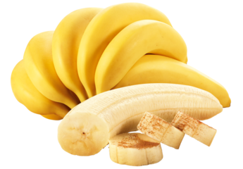 penca de bananas maduras isolado em fundo transparente