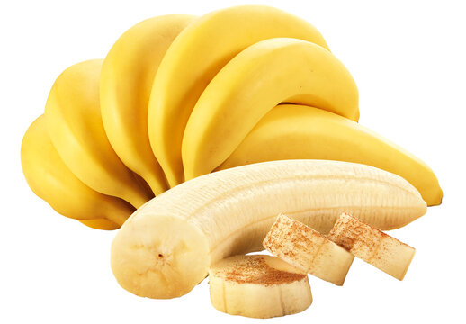 penca de bananas maduras isolado em fundo transparente