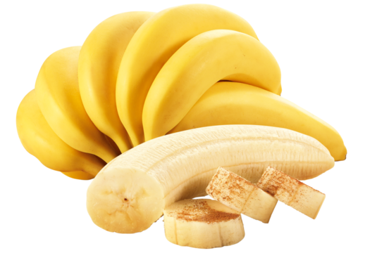 penca de bananas maduras isolado em fundo transparente