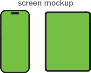 Editable screen mockup set featuring smartphone and tablet displays. Ideal for UI/UX design, app showcases, and digital branding presentations.