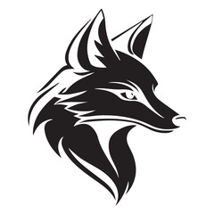Obraz premium Abstract Wolf Fox Hybrid – Monochrome Illustration