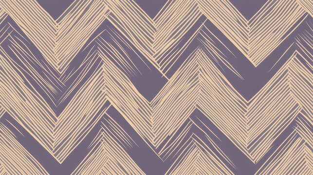 Abstract geometric pattern with herringbone design, featuring orderly angled lines in flat decorative style. repeating zigzag motif creates dynamic and modern aesthetic