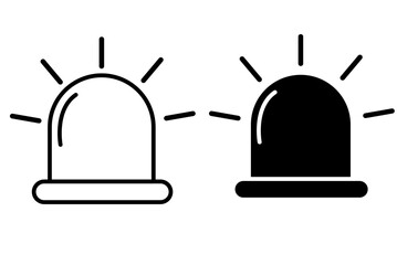 Outline flasher vector icon on white background
Flashing light icon, ambulance, police, firemen