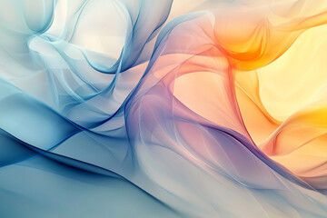 An organic abstract design with layered translucent forms and a soft color wash, evoking a calm ambiance in vivid HD detail.