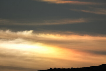 Rainbow sunset in the mountains