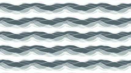 Abstract seamless pattern with flowing waves and light curves in monochrome color scheme, creating modern and elegant texture for backgrounds and designs
