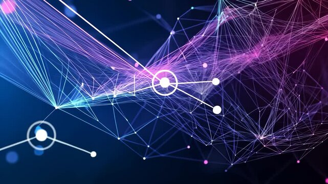 technology connections network digital lines cloud low poly background ai generated video concept