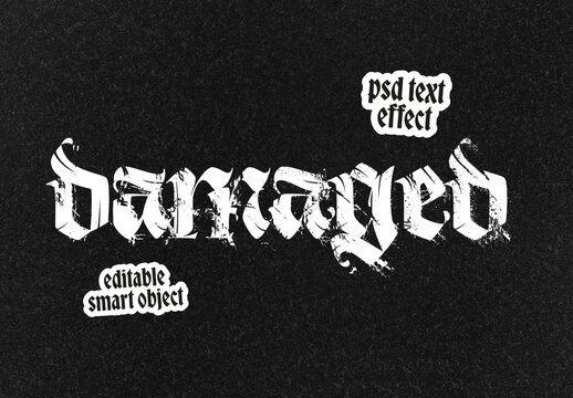 Damaged Gothic Text Effect