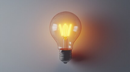 Glowing filament bulb with an innovative design, radiating warm light. Represents ideas, inspiration, and energy-efficient solutions.
