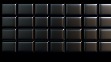 Modern black padded leather wall panel with square tufted upholstery and glossy surface in luxury interior design for elegant background and high-end decoration concept