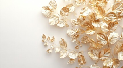 Golden Leaves: Elegant Botanical Background