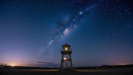 Watchtower under the stars