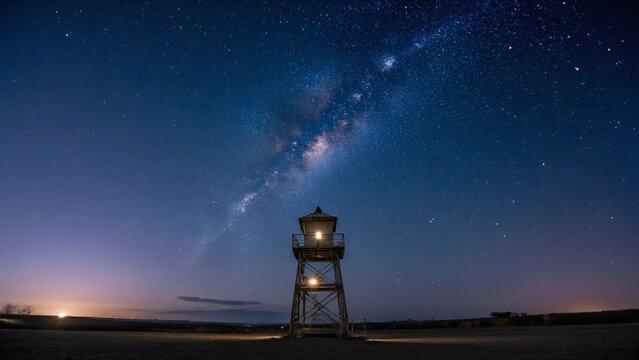 Watchtower under the stars