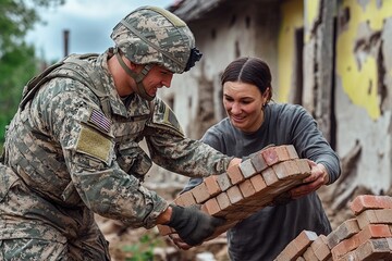 Community spirit shines as soldier and local resident rebuild together after disaster