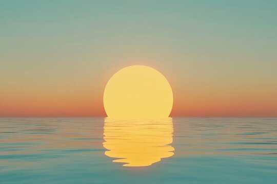 Ocean sunset reflection, calm water, pastel sky, peaceful scene, website banner