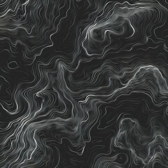 Obraz premium Black and white image of a mountain range with a lot of lines and curves