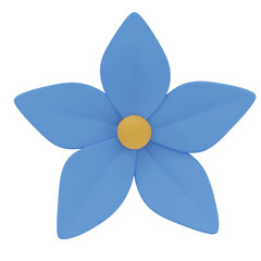 3d rendering of a flower isolated.	