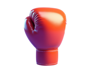 Red boxing glove, white isolate background