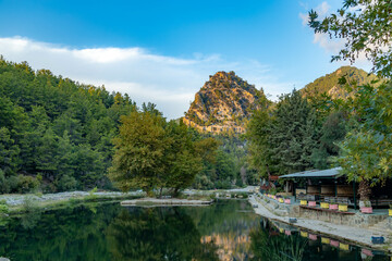 Obraz premium Alara Castle on the rock near Ulugüney river. Alanya, Antalya province, Turkey. This historic fortification of the Byzantine Empire dates from the 13th century.