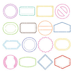 PNG Colorful geometric frame collection , set on transparent background