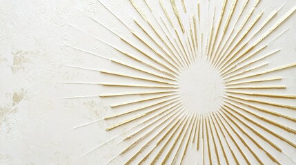 Gold and white sunburst with gold lines
