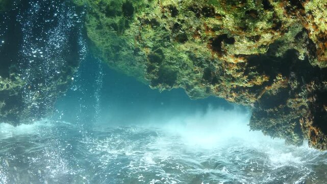upside down scenery of underwater waves  strange scenery rays