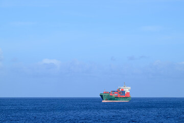 Cargo ship sailing on the ocean